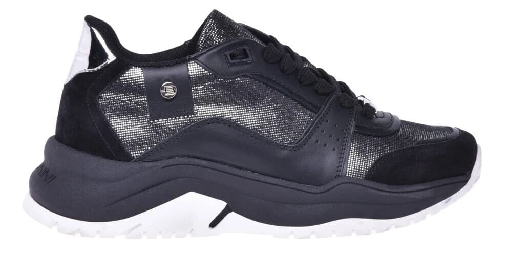 Baldinini Low-top trainers in black leather and glitter fabric Svart 40 Eu,38 Eu,37 Eu,39 Eu,36 Eu,38 1/2 Eu,39 1/2 Eu,41 Eu,37 1/2 Eu,35 EU - main photo