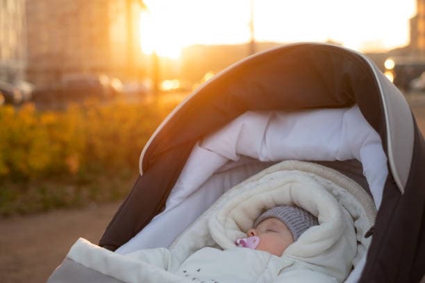 vognpose hvordan velge: sovende baby