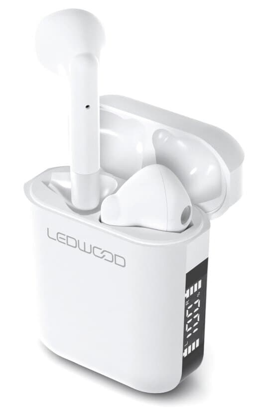 Ledwood Apollo S, True Wireless Stereo (Tws), Samtale/Musikk/Sport/Hverdag, Hodesett, Hvit