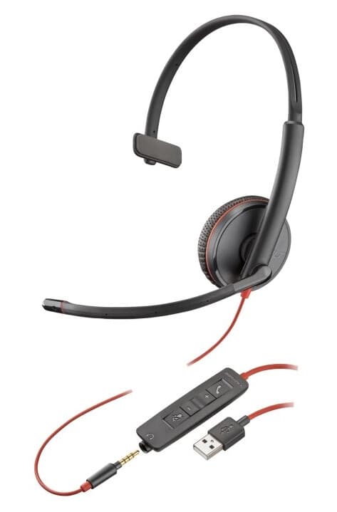 Poly Blackwire 3215 - Blackwire 3200 Series - Hodesett - On-Ear - Kablet - 3,5 Mm Jakk, Usb-A - Svart - Skype Certified, Avaya Certified, Cisco Jabber Certified