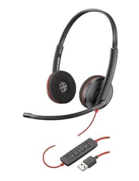 Poly Blackwire C3225 Usb Hodesett 3,5 Mm Jakk, Usb Stereo Svart