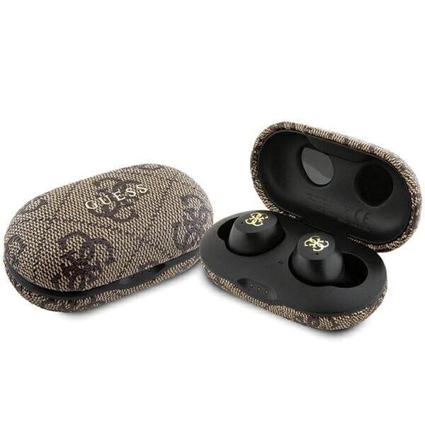 Guess Gutwsp4egw Tws Bluetooth Earphones + Enc Dock Brown/Brown 4G Metal