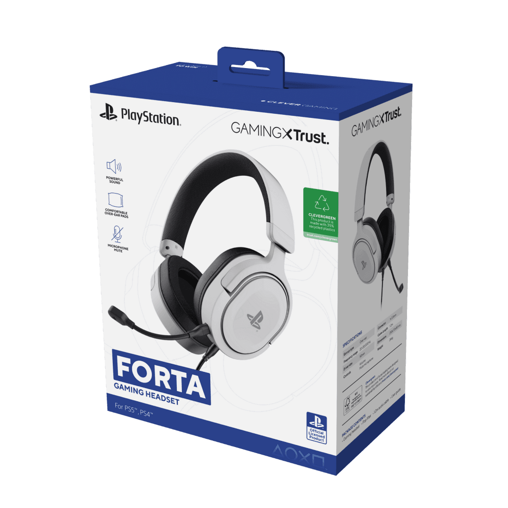 Trust GXT 498W Forta Gamingheadset PS5 Vit