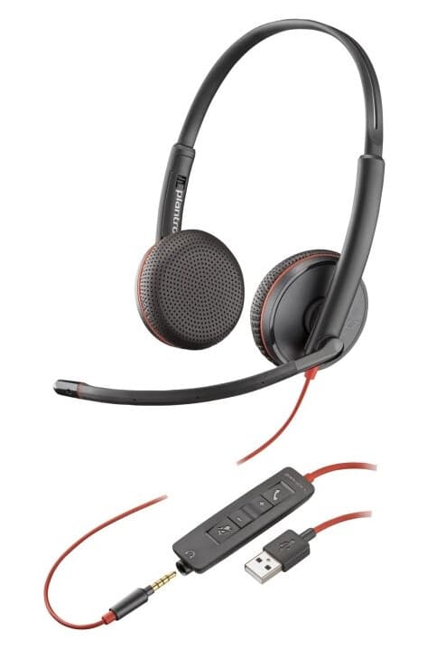 Poly Blackwire 3225 - 3300 Series - Hodesett - On-Ear - Kablet - Usb, 3,5 Mm Jakk - Svart - Skype Certified, Avaya Certified, Cisco Jabber Certified