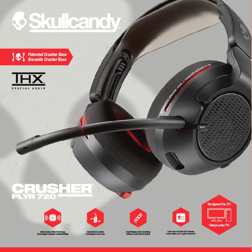 Skullcandy Crusher PLYR 720 Trådløse Over Ear Hodetelefoner For Xbox Svart