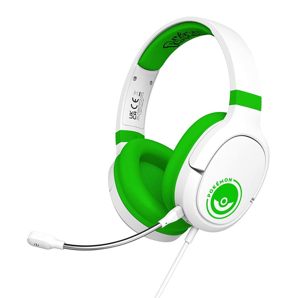 Pokemon Over-Ear Gaming Headset Pro G1 Med Avtakbar Mikrofon Pokémon Poké Ball Hvit / Grønn