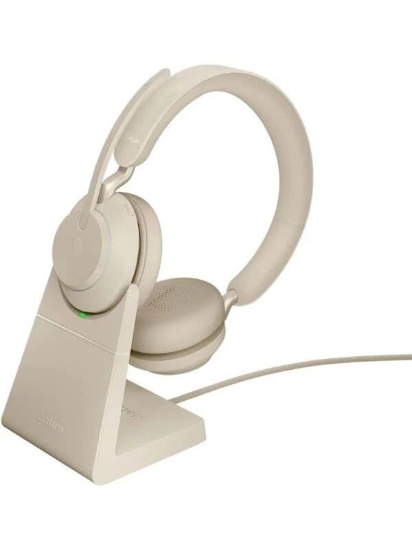Jabra Evolve2 65 Link380c UC Stereo Stand Beige