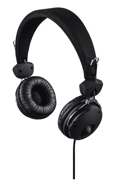 Hama "Fun4Phone" headphones on-ear microphone cable guide on one side Svart