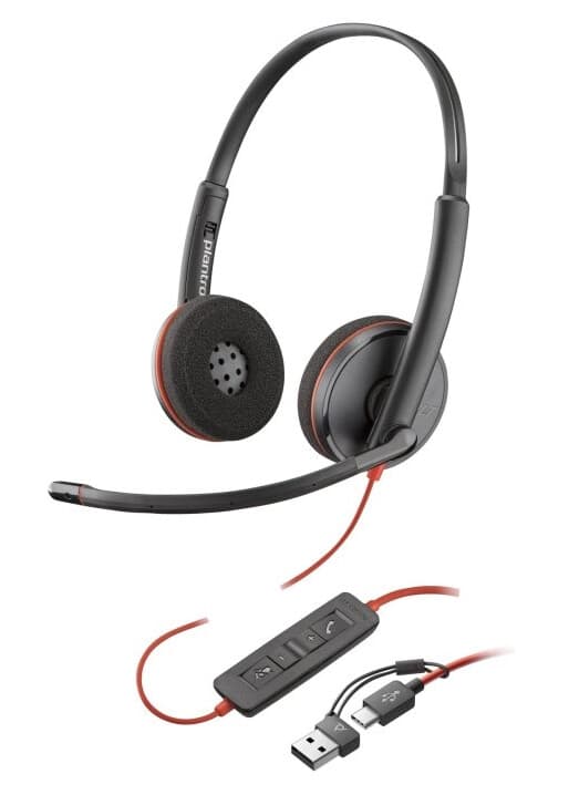 Poly Blackwire 3220 - Blackwire 3200 Series - Hodesett - On-Ear - Kablet - Usb-C - Svart - Certified For Skype For Business, Avaya Certified, Cisco Jabber Certified, Uc-Sertifisert