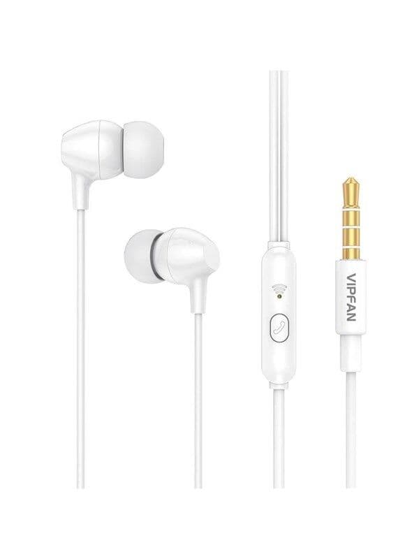 Vipfan Wired in-ear headphones M16 3.5mm jack 1m (white)