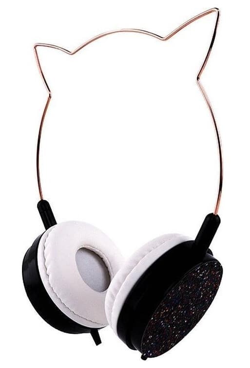 Hodetelefoner Partner Tele.Com Hodetelefoner Cat Ear Modell Ylfs-22 Jack 3,5 Mm Sort