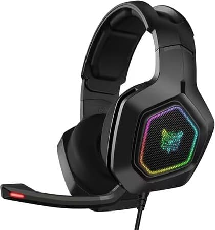Onikuma Gaming-hodesett med 50 mm høyttalere og støyreduserende mikrofon svart