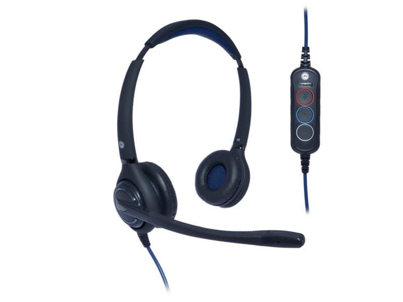Jpl -502S-Usb, Koblet Med Ledninger (Ikke Trådløs), Kontor/Kundesenter, 210 - 20000 Hz, 154 G, Hodesett, Sort, Blå