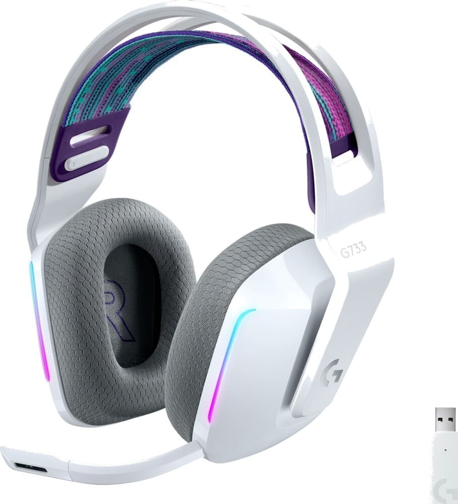 Logitech G733 Lightspeed Headset Hvit