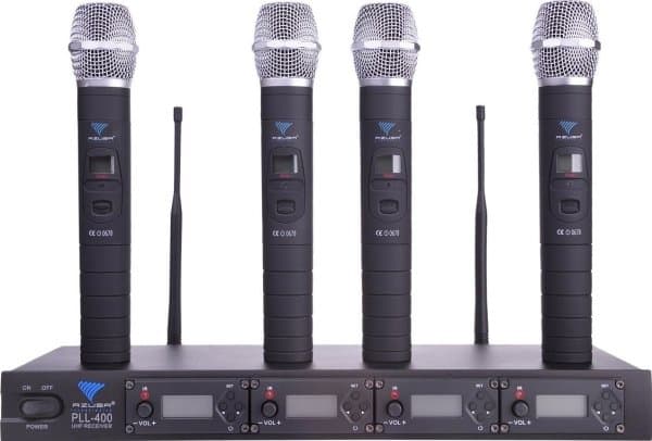 Azusa Microphone Pll-400 Uhf 4 Channels (4 Hand-Held Microphones)