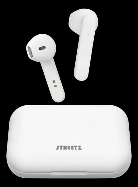 STREETZ True Wireless Stereo headset med ladeenhet - Hvit