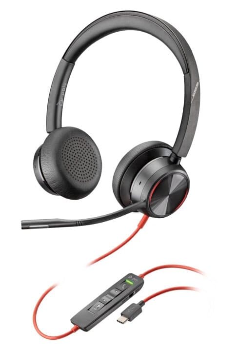 Poly Blackwire 8225 - Blackwire 8200 Series - Hodesett - On-Ear - Kablet - Aktiv Støydemping - Usb-C - Svart - Zoom Certified, Uc-Sertifisert