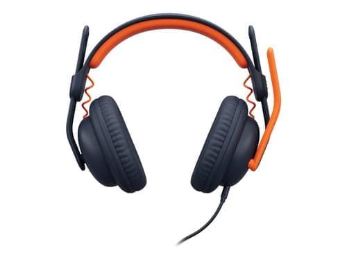 Logitech Zone Learn Over-ear Wired Headset For Learners, 3.5mm Aux Hodetelefoner 3,5 Mm Jakk Oransje, Svart