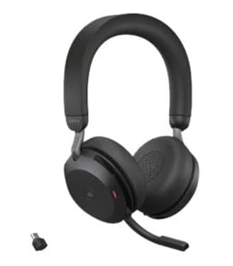 Jabra Evolve2 75 Link380c Ms + Bordstativ Hodesett Usb-c Microsoft Teams Stereo Svart