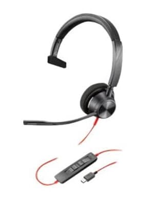 Poly Blackwire 3310 Hodesett Usb-c Microsoft Teams Mono Svart