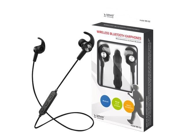 Savio WE-02 Bluetooth Around-Neck Hodetelefoner Svart