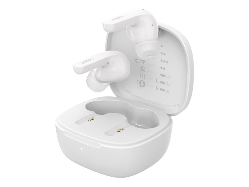 Belkin Soundform Motion - True Wireless-Hodetelefoner Med Mikrofon - I Øret - Bluetooth - Aktiv Støydemping - Lydisolerende - Hvit
