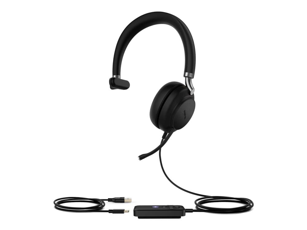Yealink Uh38 Mono - Hodesett - On-Ear - Bluetooth - Trådløs, Kablet - Aktiv Støydemping - Usb-A - Svart - Certified For Microsoft Teams