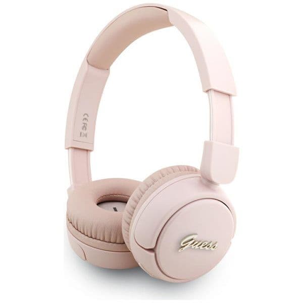 Guess Over øret hodetelefoner med metallogo Rosa