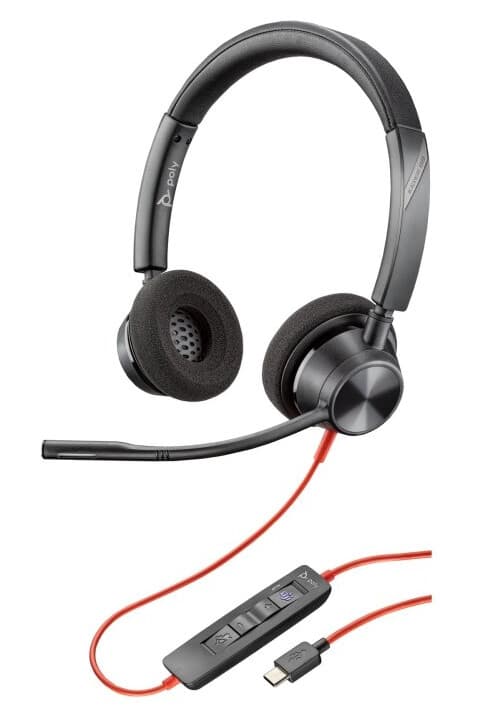 Poly Blackwire 3320-M - Blackwire 3300 Series - Hodesett - On-Ear - Kablet - Usb-C - Svart - Certified For Microsoft Teams