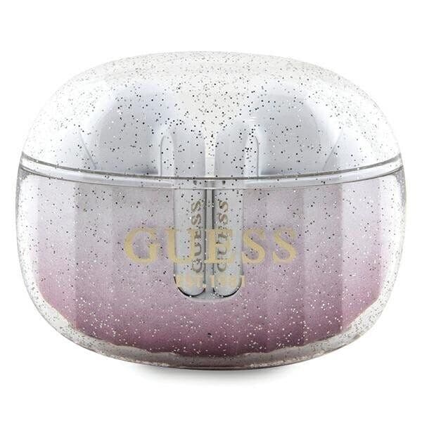 Guess Bluetooth Headphones Gutwshdgkeep Tws + Docking Station Pink/Pink Glitter Gradient