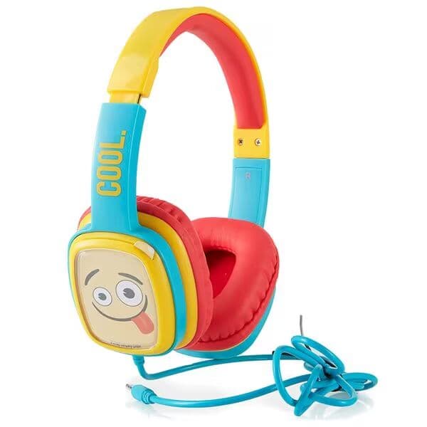 Emoji Company EMOJI Flip 'N' Switch Junior On-Ear Hodetelefoner Max. 85dB Blå Gul Rød