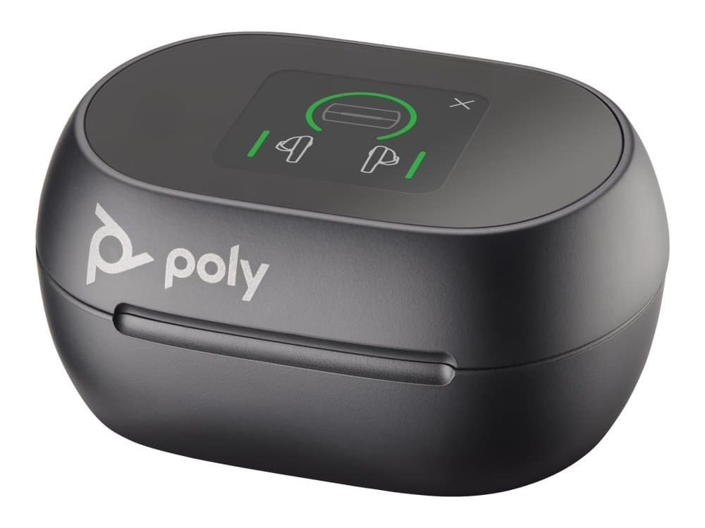 Poly Voyager Free 60+ Uc - True Wireless-Hodetelefoner Med Mikrofon - I Øret - Aktiv Støydemping - Usb-A Via Bluetooth-Adapter - Karbon Sort - Zoom Certified