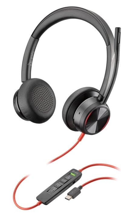 Poly Blackwire 8225 - Blackwire 8200 Series - Hodesett - On-Ear - Kablet - Usb-C - Svart - Zoom Certified