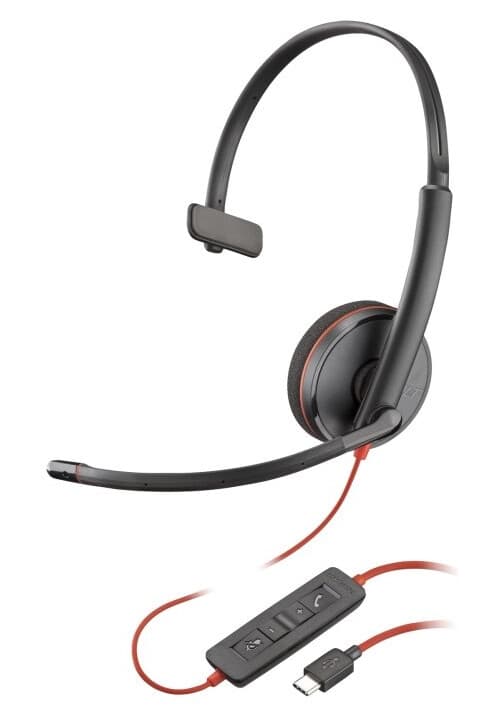 Poly Blackwire 3210 - Blackwire 3200 Series - Hodesett - On-Ear - Kablet - Usb-C - Svart - Certified For Skype For Business, Avaya Certified, Cisco Jabber Certified, Uc-Sertifisert