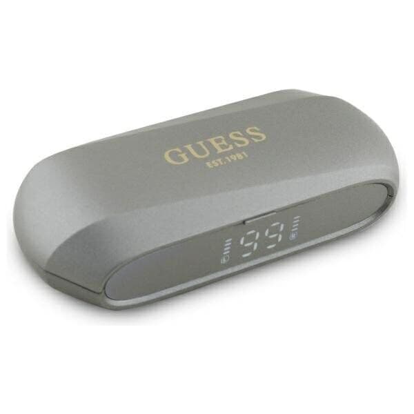 Guess Avlange Bluetooth TWS hodetelefoner med metalltrykk og logo + dokkingstasjon Grå