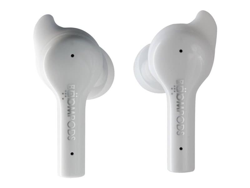 Boompods Bassline Go In Ear Hovedtelefoner Bluetooth® Hvid Headset, Lydstyrkeregulering, Svedresistent, Touch-Styring