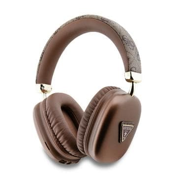 Ausinės Guess Pu Leather 4G Triangle Logo Bluetooth Stereo Headphone Ruda