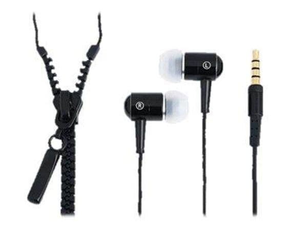 LogiLink "Zipper" stereo in-ear headset with remote Svart