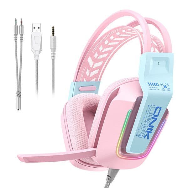 Onikuma X13 gaming hodetelefoner Rosa