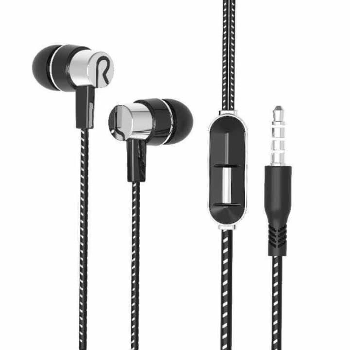 In-ear øretelefon med mikrofon, Svart/Sølv