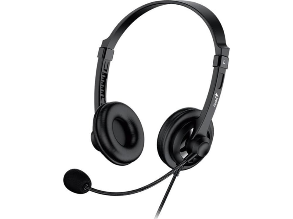 Genius Genius Hs-230U Hodetelefoner, Hodetelefoner Med Mikrofon, Volumkontroll, Svart, 2.0, Låsbare, Usb