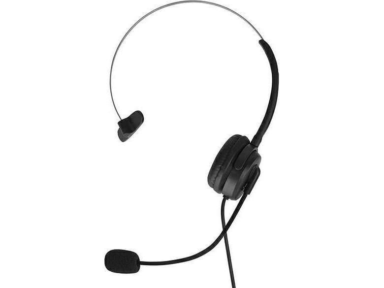 Xqisit Hodetelefoner Xqisit Mono Kablet Headset M/ Mic Svart/Svart 43587