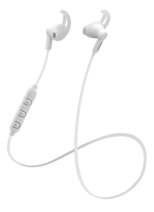 Streetz Stay-In-Ear Trådløse Sport Hodetelefoner Bluetooth m. Mikrofon Hvit