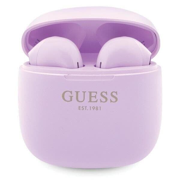 Guess Gutwst26psu Tws Bluetooth-Hodetelefoner + Dockingstasjon Lilla/Lilla Classic Est-Logo