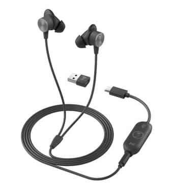 Logitech Zone Wired Earbuds Uc - Grafitt - Usb Hodesett 3,5 Mm Jakk Optimert For Uc Svart