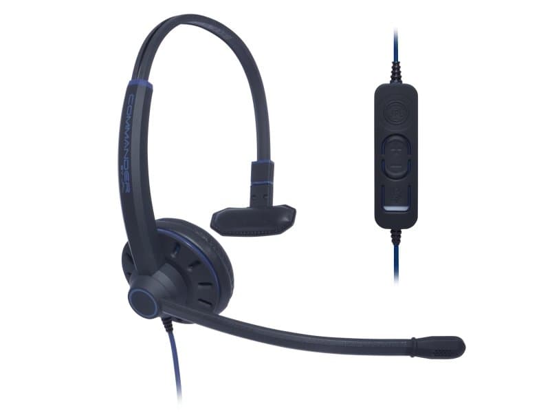 Jpl Commander-1, Koblet Med Ledninger (Ikke Trådløs), Kontor/Kundesenter, 20 - 20000 Hz, 86 G, Hodesett, Sort, Blå