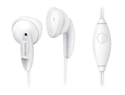 Philips Øretelefoner Med Mikrofon She1355wt/00, Koblet Med Ledninger (Ikke Trådløs), 10 - 22000 Hz, Samtaler/Musikk, 14,5 G, Hodesett, Hvit