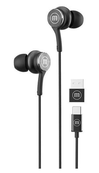 Maxell Xc1 Usb-C-Hovedtelefoner Med Ledning Og Usb-A-Adapter Sort