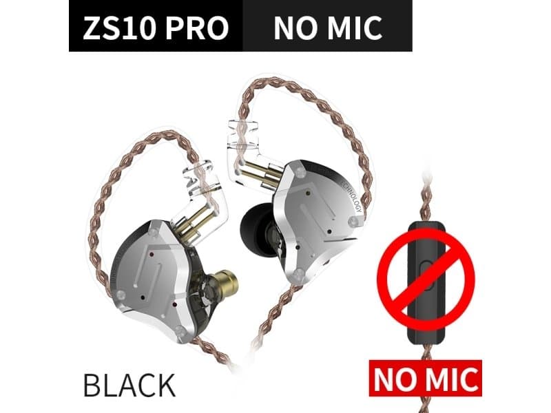 Kz Kz Acoustics Headphones In-Ear Headphones Black Zs10 Pro Black