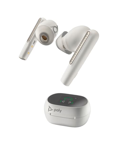 Poly Voyager Free 60+ True Wireless-hodetelefoner Usb-a Via Bluetooth-adapter Optimert For Ms Teams Hvit